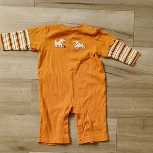 Gymboree My First Pet Dog Stripe Double Sleeve One Piece Size 3-6 months